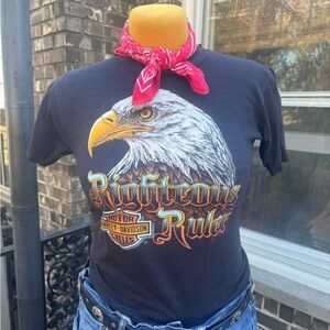 Harley-Davidson Black Tee with Eagle Graphic rare
